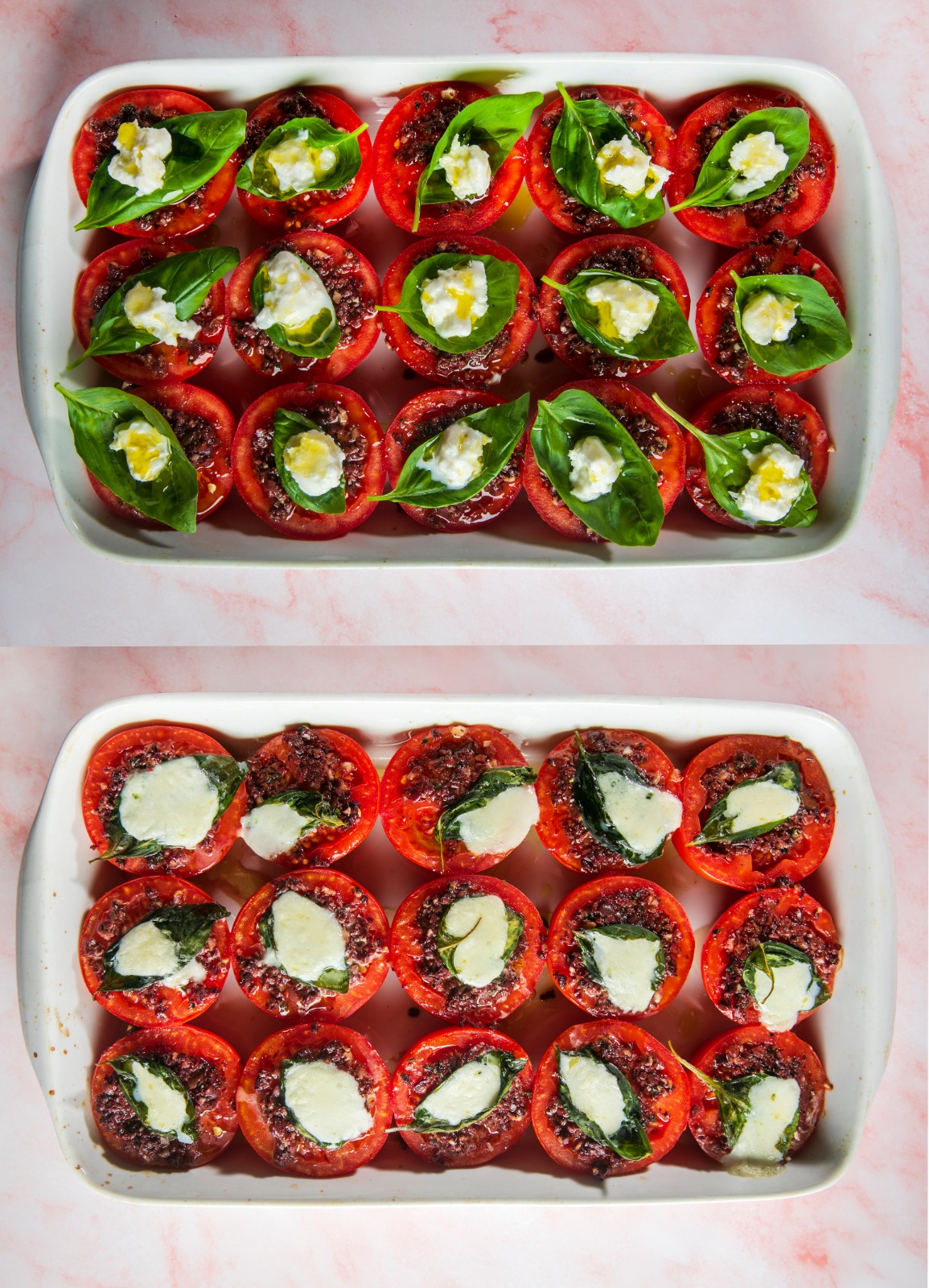 עגבניות צלויות עם מוצרלה וטפנד